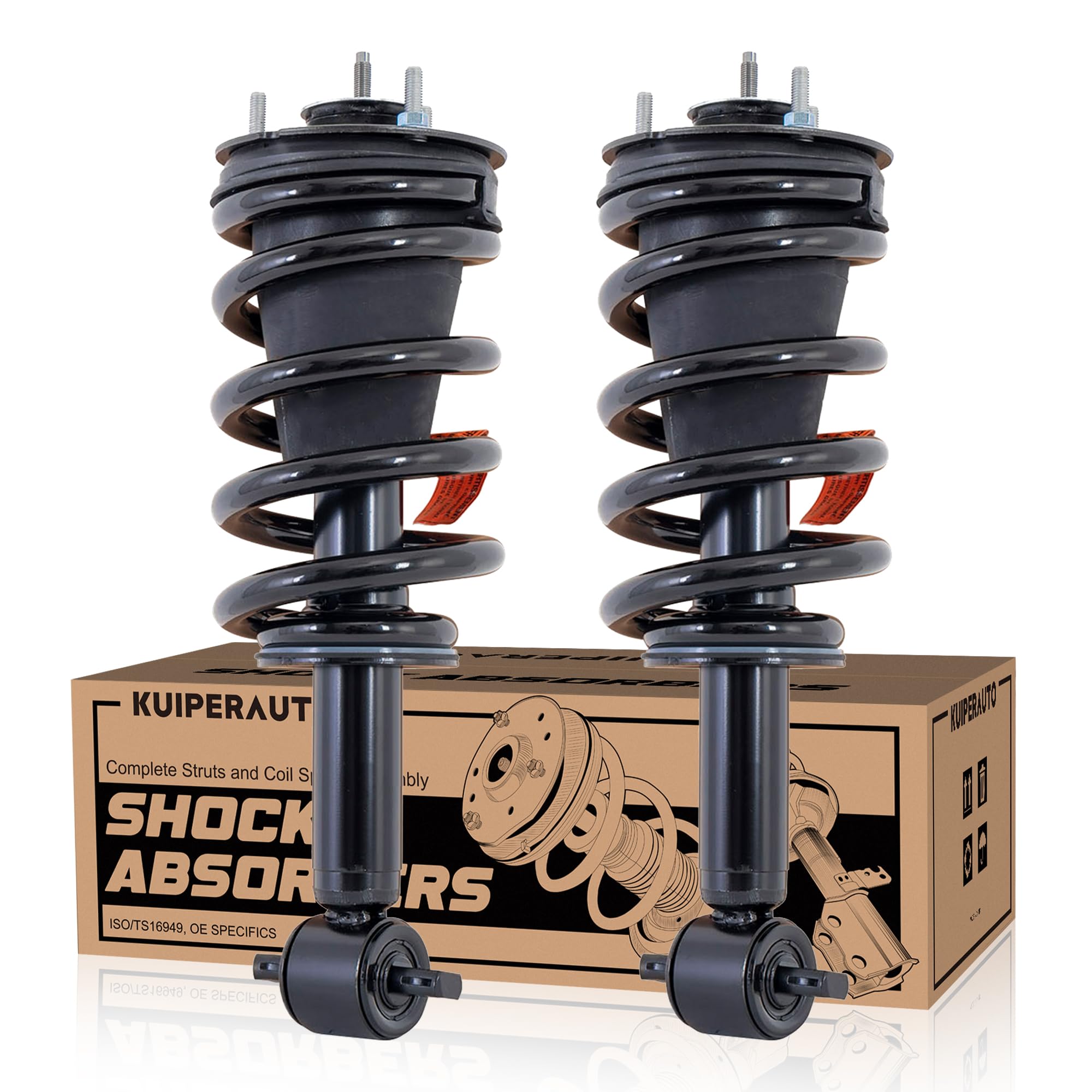 Photo 1 of KUIPERAUTO Front Complete Struts Coil Spring Assembly 239112 Compatible with 2014-2018 Chevy Silverado 1500 4WD/ 2014 2015 2016 2017 GMC Sierra 1500 RWD Replacement Shock Absorbers