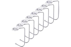 Sunshane 8 Pieces Christmas Stocking Holders Mantel Hooks Hanger Safety Hang Grip Stockings Clip for Christmas Party Decorations, White