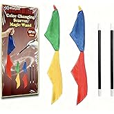 Xfunjoin 4-Piece Stage Magic Set with Scarves and Wands | Two color-changing scarves and two auto-rising wands create a compact visual routine; video guidance is included.