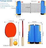 FBSPORT Table Tennis Set with 2 Paddles 6 Balls Retractable Net Carry Bag view 6