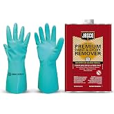 Multi-Surface Paint Stripper - Jasco Premium Paint &amp; Epoxy Remover - Qt - Epoxy, Varnish, Enamel, Latex, &amp; Oil-Based Paint Remover - Concrete, and Masonry Surfaces Bundled with Omni Depot Gloves