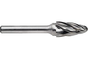 YUFUTOL Carbide Burr - SF5-NF Aluma-Cut Carbide Rotary Burr Bits File for Aluminum 1/4 Inch Shank Die Grinders, 1/2 Inch Head Diameter, 1 inch Flute length, Tree Shape Radius End, 1pcs