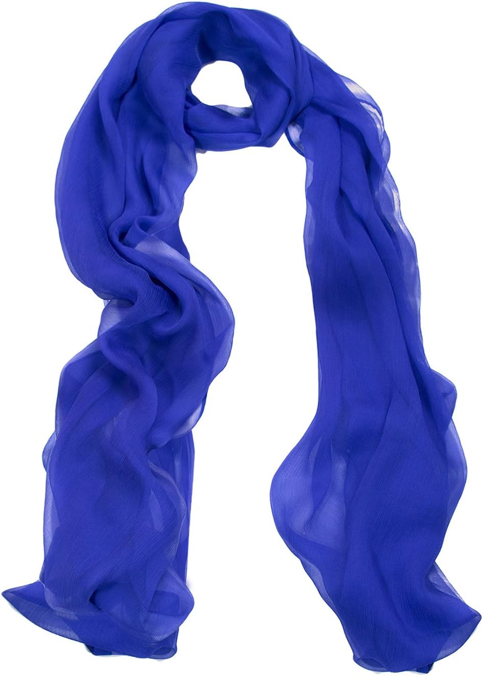 SILK - LUXURIOUS PURE SILK CHIFFON SCARVES - ELECTRIC BLUE