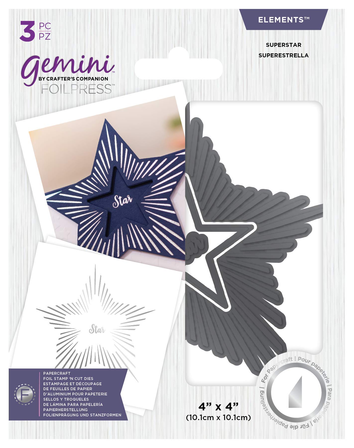 Gemini Foil Stamp ‘N’ Cut Metal Die - Elements - Superstar
