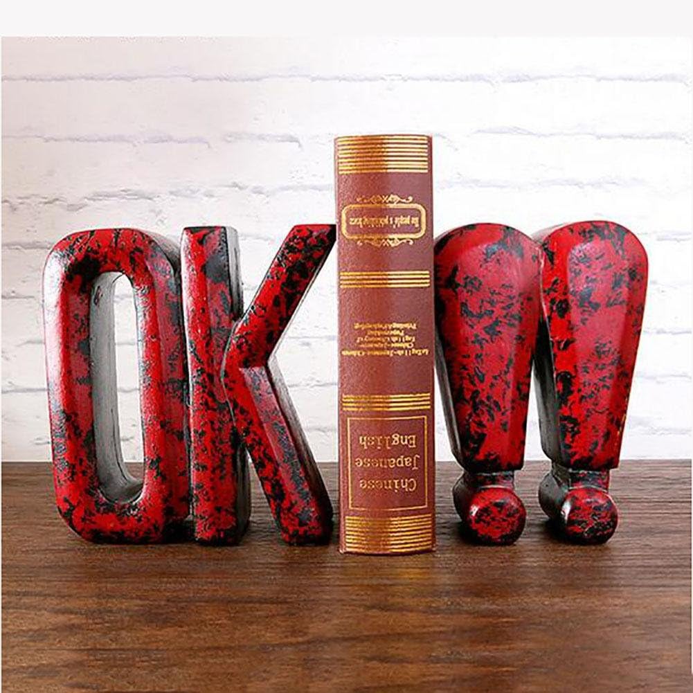 Set of 2 Bookends Resin Exclamation Mark Style Handicrafts, Book Ends for Office or Study Room Home Shelf Decorative