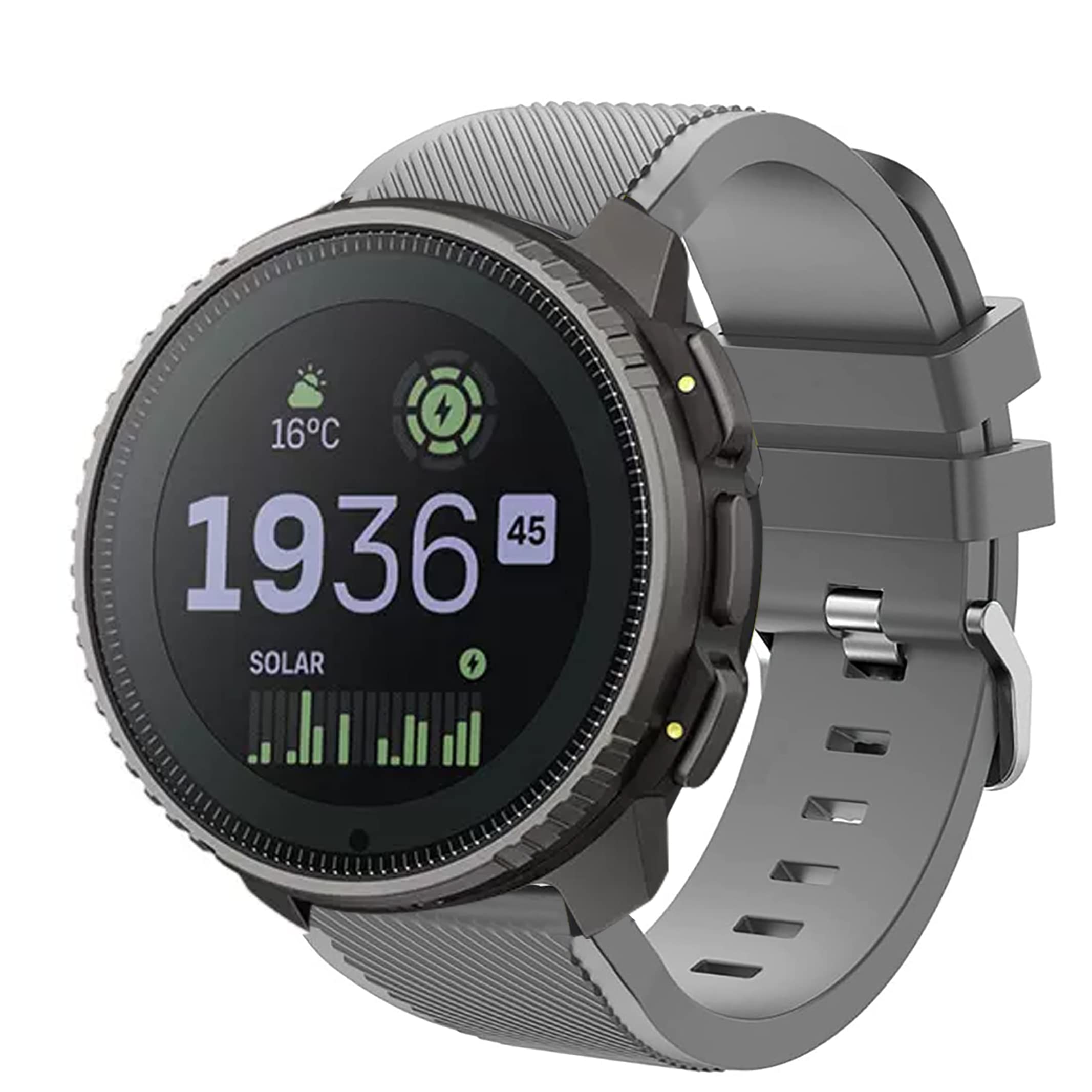 Blueshaweu Compatible for SUUNTO Vertical Bands, 22mm Classic Silicone Replacement Straps Compatible for Compatible for SUUNTO Vertical / 9 Peak/Peak Pro / 5 Peak (Gray)