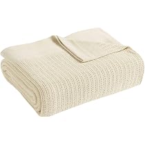 Avanti Linens - Twin Blanket, 100% Cotton with Thermal Weave, Lightweight u0026  Breathable Cotton Bedding Ideal for All Seasons (Fiesta Cream) : Amazon.ca:  Home