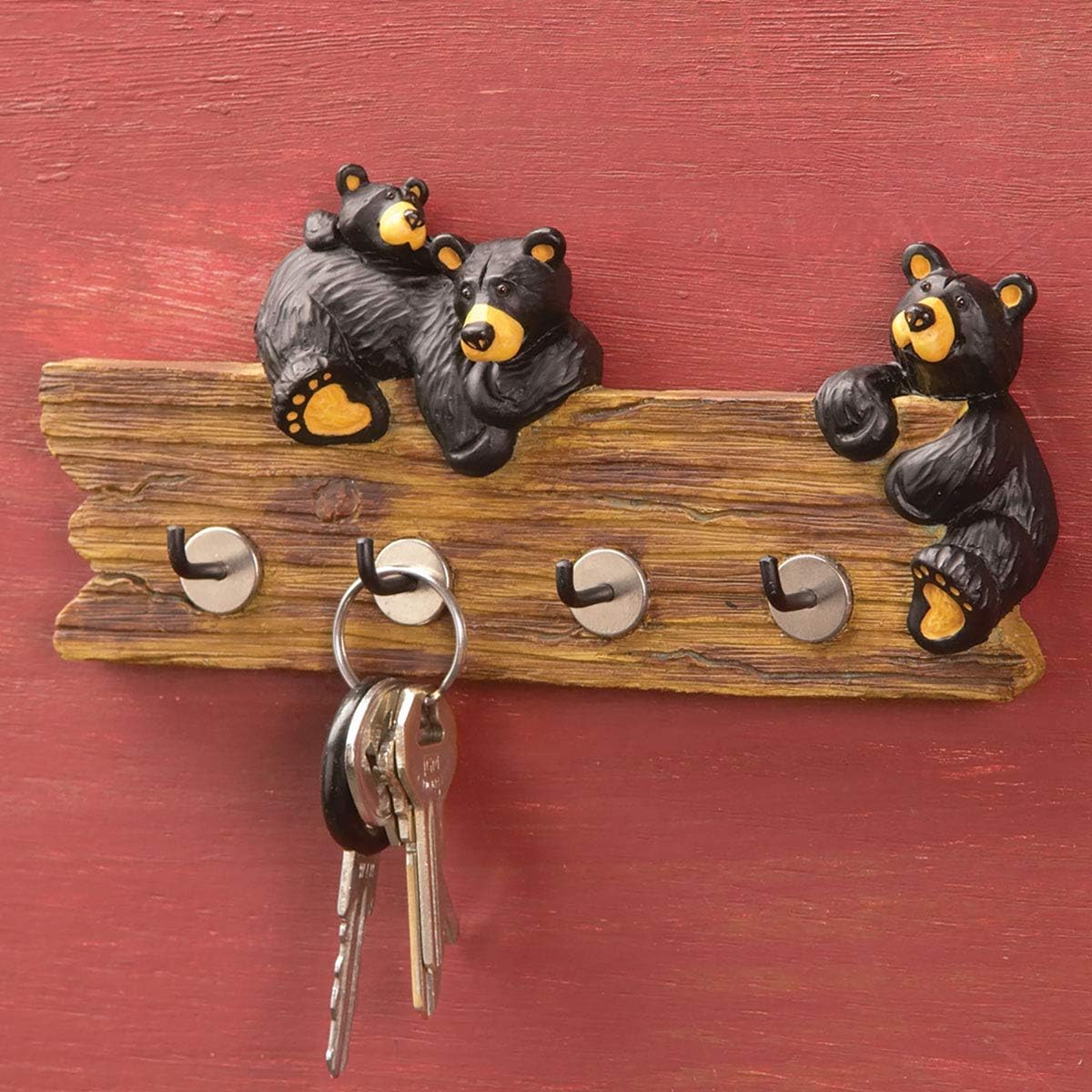 Amazon Com Black Bear Key Holder Cabin Decor Home Kitchen