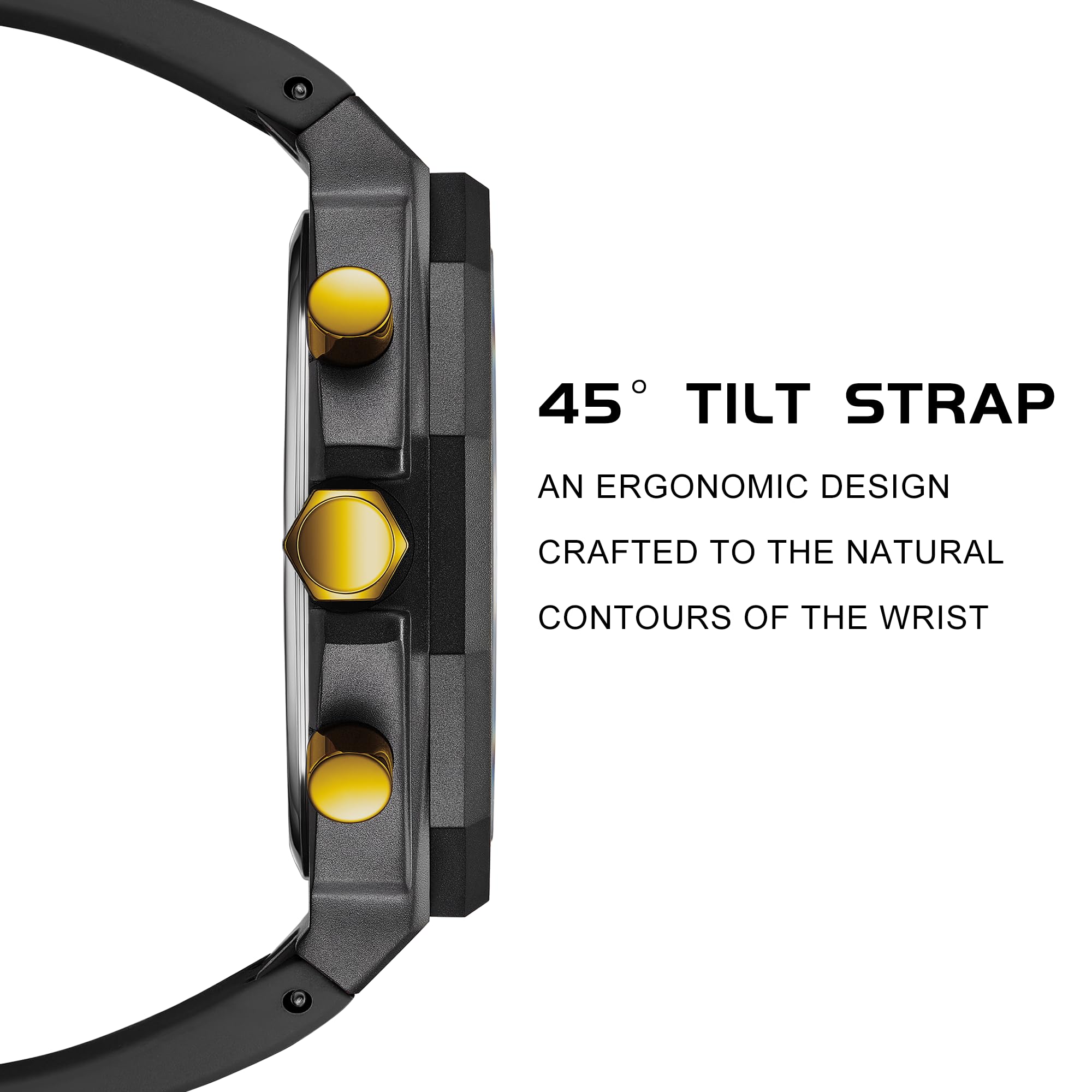 LILUOKE Mens Watches, Wrist Watches Luminous Design, Big Face Fashion Quartz Black Watch 30ATM, Casual Watch for Men Unique Gifts for Men