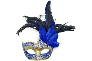 COOLWIFE Costume Mask Feather Masquerade Mask Halloween Mardi Gras Cosplay Party Masque