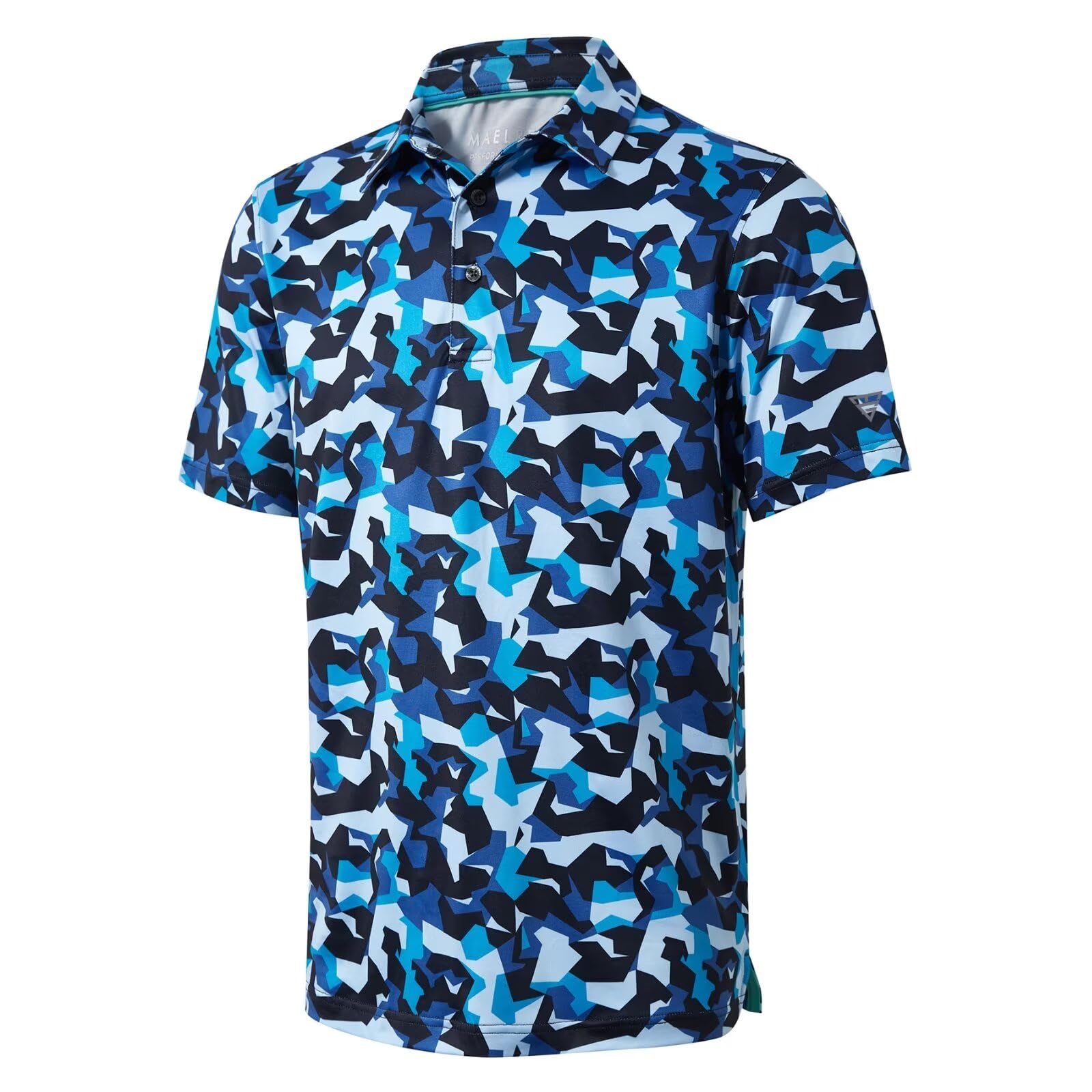Photo 1 of Golf Shirts for Men Dry Fit Short Sleeve Print Performance Moisture Wicking Polo Shirt Blue Camo