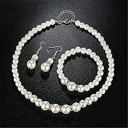 Fashion Classic Faux Pearl Jewelry Set Necklace