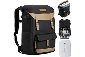K&F Concept Camera Backpack Waterproof Photography Travel Camera Bag for Tripod DSLR Camera with Rain Cover