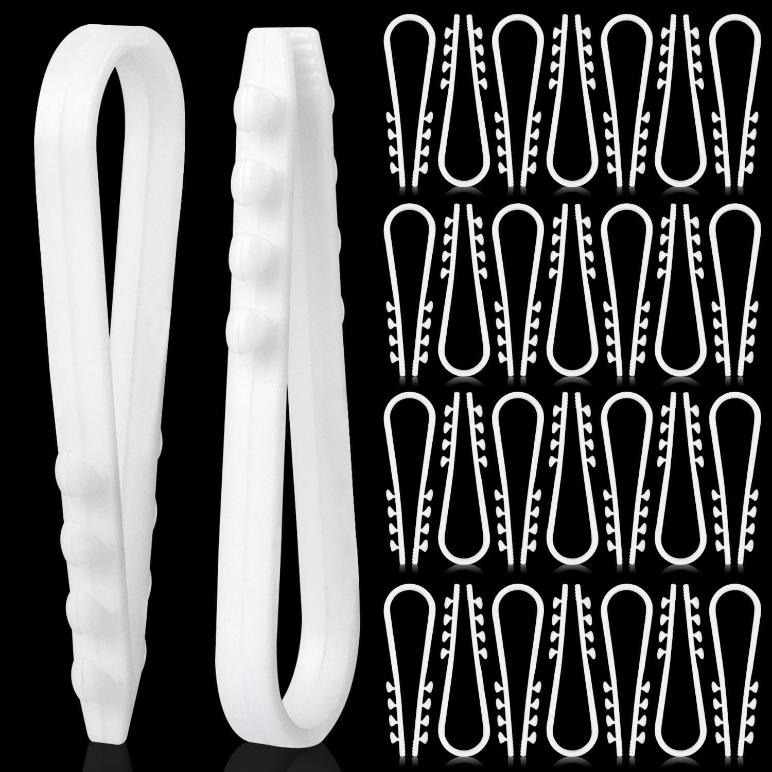 Plug-In Loop Anchors Pack of 100 Cable Clamp Clamping Range 3-13 mm U-shaped Nylon Dowel Clamp Plug Tabs for Cable Attachment White