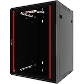 12U Wall Mount Home Lab Server Rack &ndash; 19" Locking Network Cabinet, 24" Deep Empty Rack Enclosure for Routers, NAS, Switches and Home Network Equipment