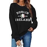 BEIDEFY St. Patrick's Day Sweatshirt Women Lucky Shamrock Long Sleeve Shirt Dublin Ireland Pullover Tops