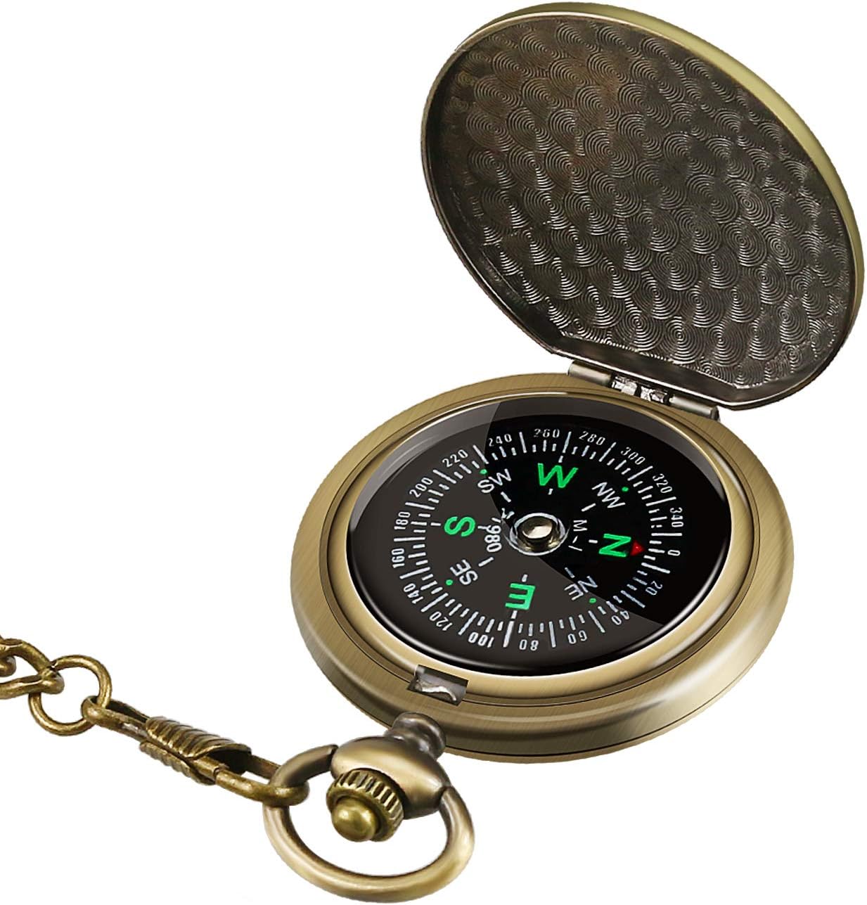 CestMall Retro Compass Portable Military Survival Compass Fluorescent