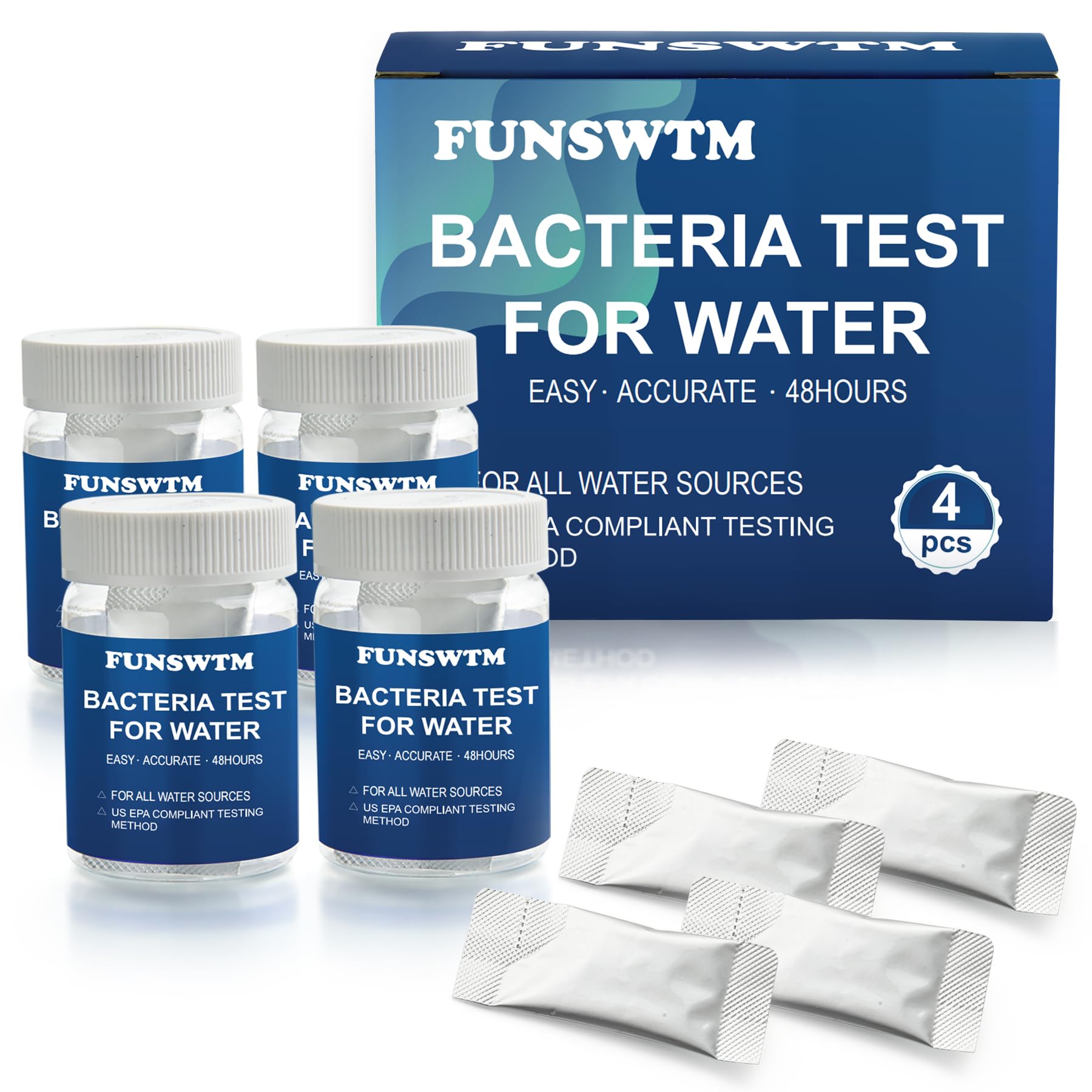 Coliform Bacteria Water Test Kit: 4-Pack Water