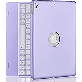 NOKBABO iPad Keyboard Case for iPad Pro 9.7 inch, 2018 iPad 6th Gen, 2017 iPad 5th Gen, iPad Air 2 & 1 case with Keyboard, 130° Smart Folio Hard Back Cover, Auto Wake and Sleep - Metallic Purple