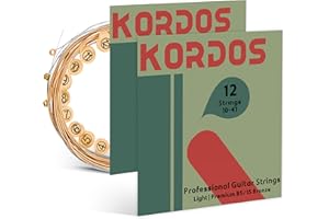 KORDOS 12 String Acoustic Strings, Vacuum-Sealed Packing Long Life, Guitar Strings for Acoustic 12 String Set - 85/15 Coated Bronze, Ball Ends, Hex Carbon Steel Core, Light, 10-47, 2-Pack