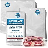 Avid Armor &ndash; Chamber Machine Pouches 3.5mil, Pre-Cut Chamber Vacuum Sealer Bags, Heavy Duty Seal Pouch, BPA-Free Chamber Sealer, Assorted Size Pack, 6"x10", 8"x10", 11"x10" - Pack of 300