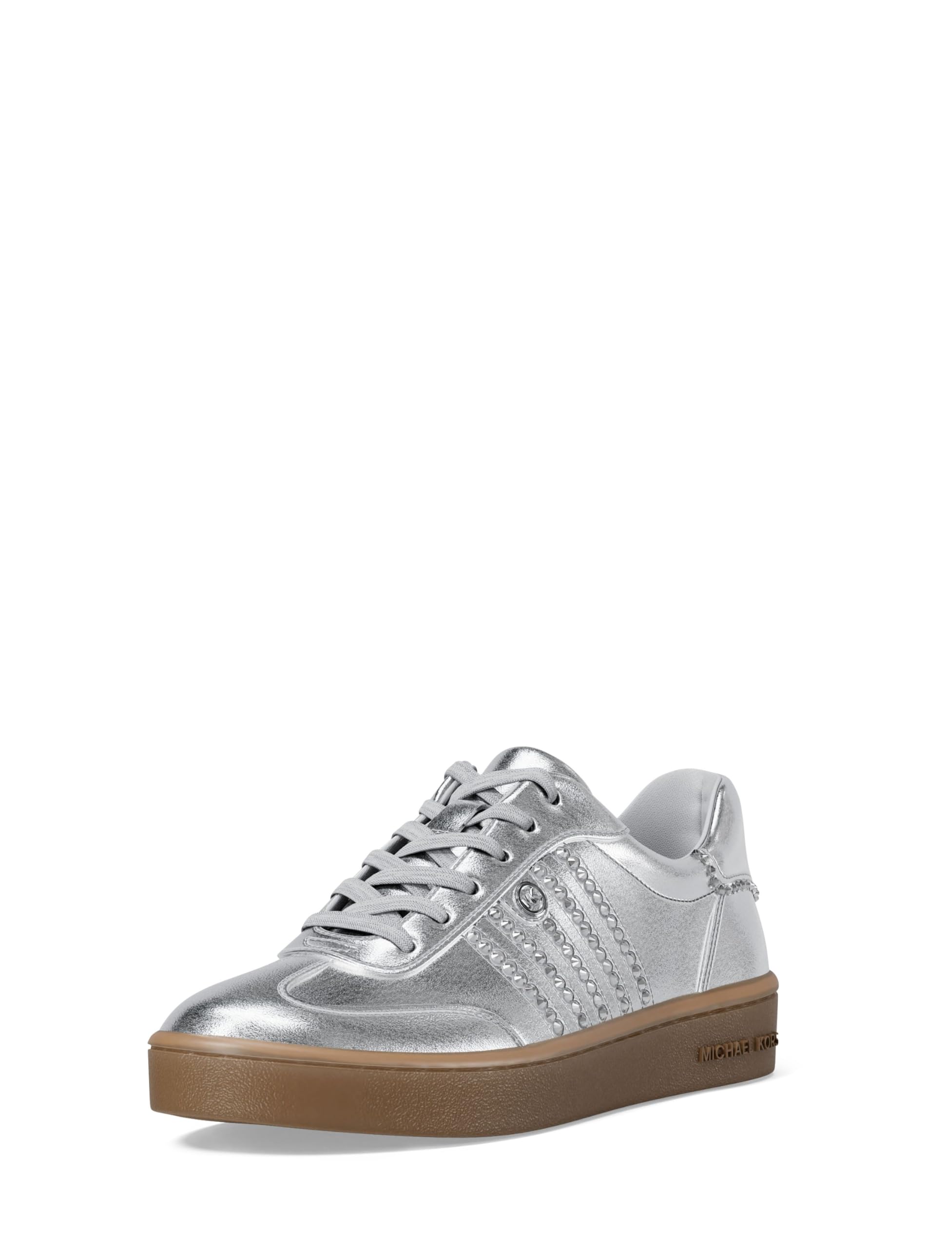Michael Kors Women’s Scotty Lace Up Sneaker, Silver, 7.5