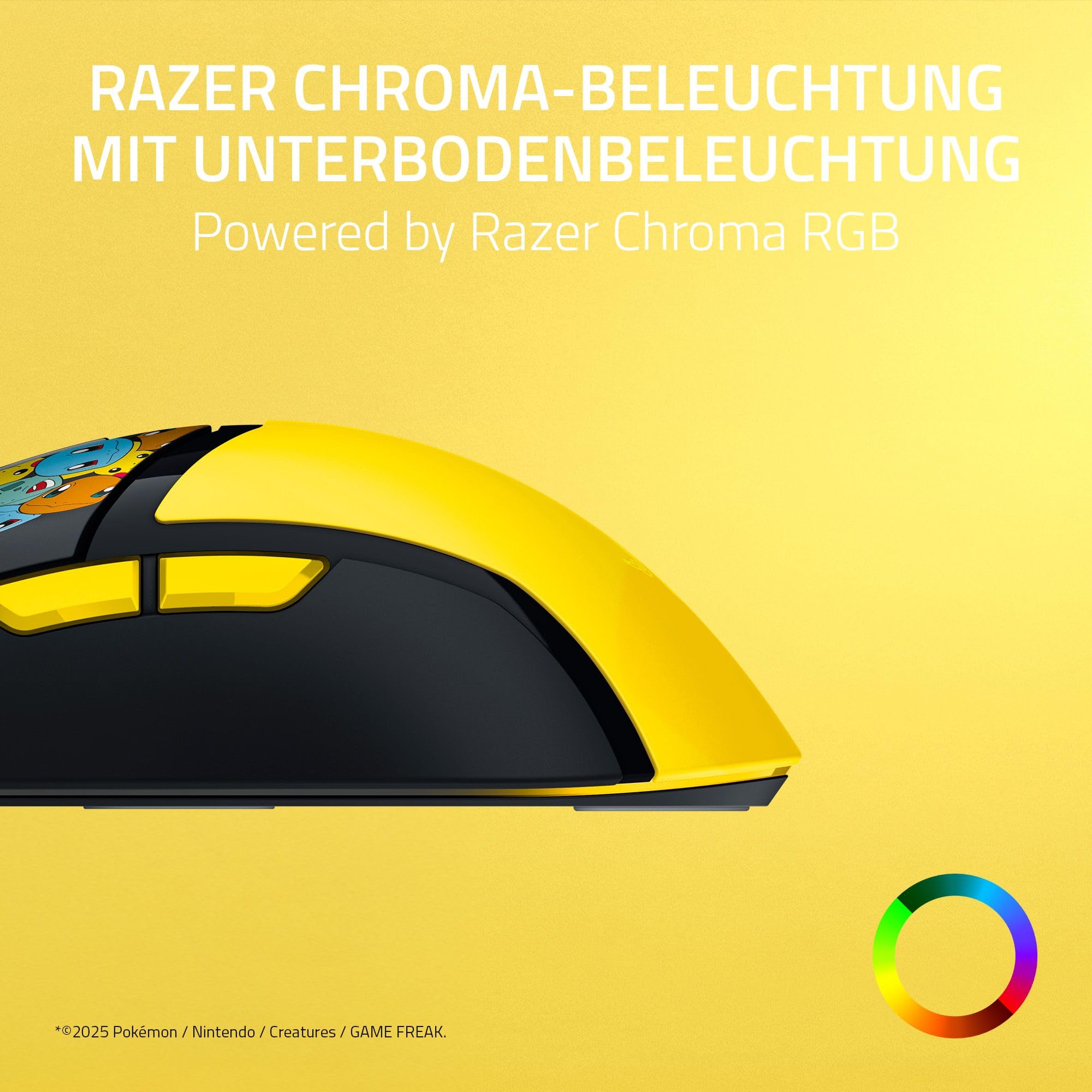 Razer Cobra Pokémon Edition - Leichte kabelgebundene Gaming-Maus - 8500 DPI Sensor - 58g - optische Mausschalter 3th Gen - Chroma-Beleuchtung mit Gradient Underglow - Speedflex-Kabel | Pokémon Kanto 4