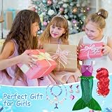 AOOWU Kids Mermaid Costume Set Ariel Dress Accessories for Girls 3-9 view 7