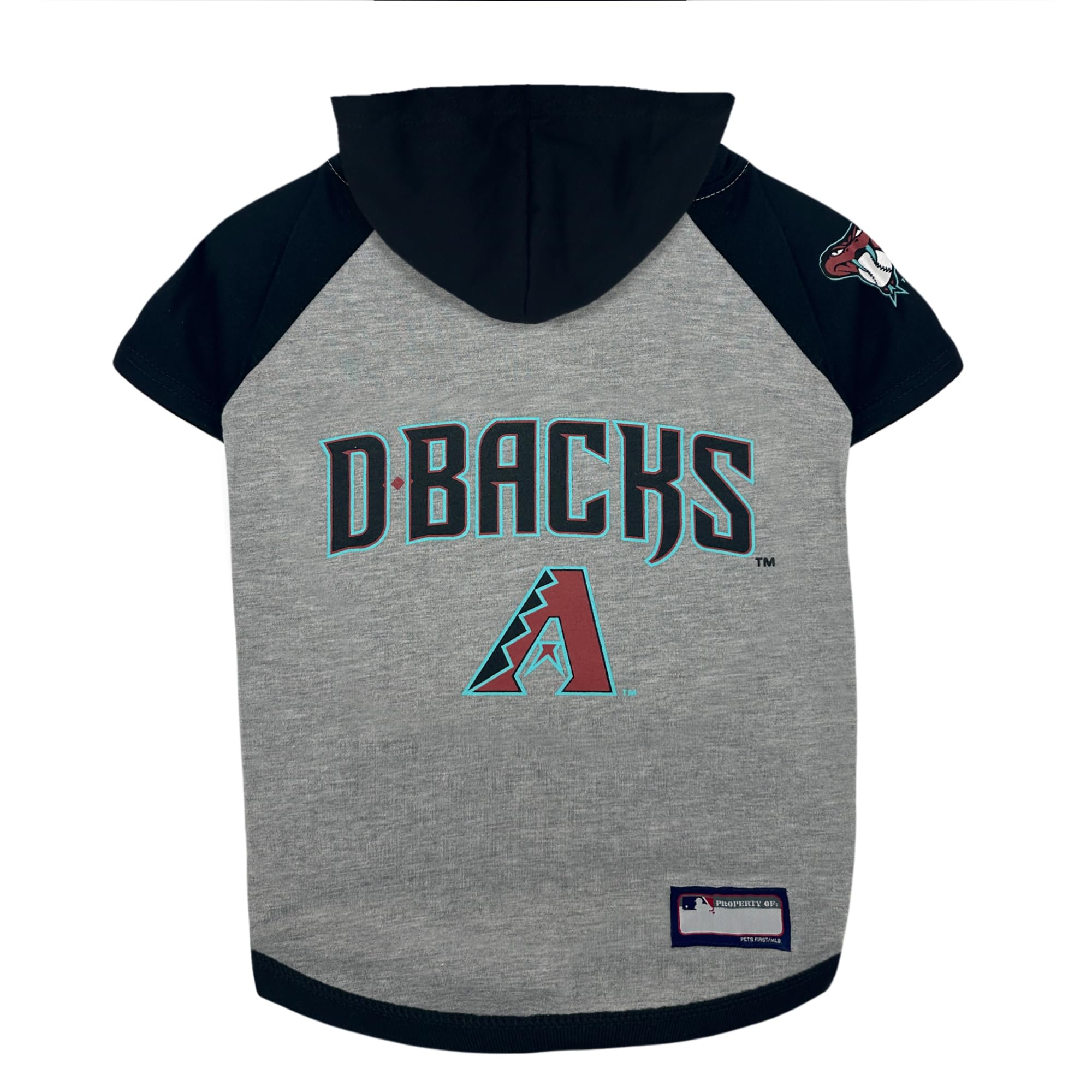 MLB Hoodie Shirt for Dogs & Cats - Arizona Diamondbacks Dog Hooded T-Shirt, Small. - MLB Team Color Hoody Vest for Baseball Fans — image 1