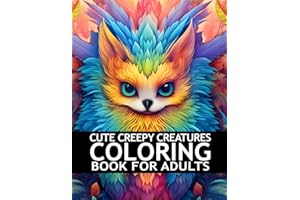 Cute Creepy Creatures Coloring Book For Adults: Mindfulness Zen Coloring Book For Adults, Teens and Kids With Stress Relievin