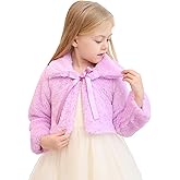 Lilax Toddler Puffer Jacket, Faux Fur Wedding Coat, Girls Plush Dress Coat