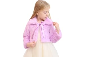 Lilax Toddler Puffer Jacket, Faux Fur Wedding Coat, Girls Plush Dress Coat