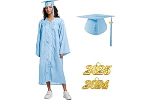 TngHui Unisex Matte Graduation Gown Cap 2024 2025 Year Charm for High School Rich in Color