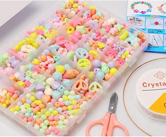 Amazon アクリルビーズ 子供ビーズアクセサリーおもちゃ 男の子 女の子 子供 誕生日プレゼント Color A ビーズ ストーン 通販