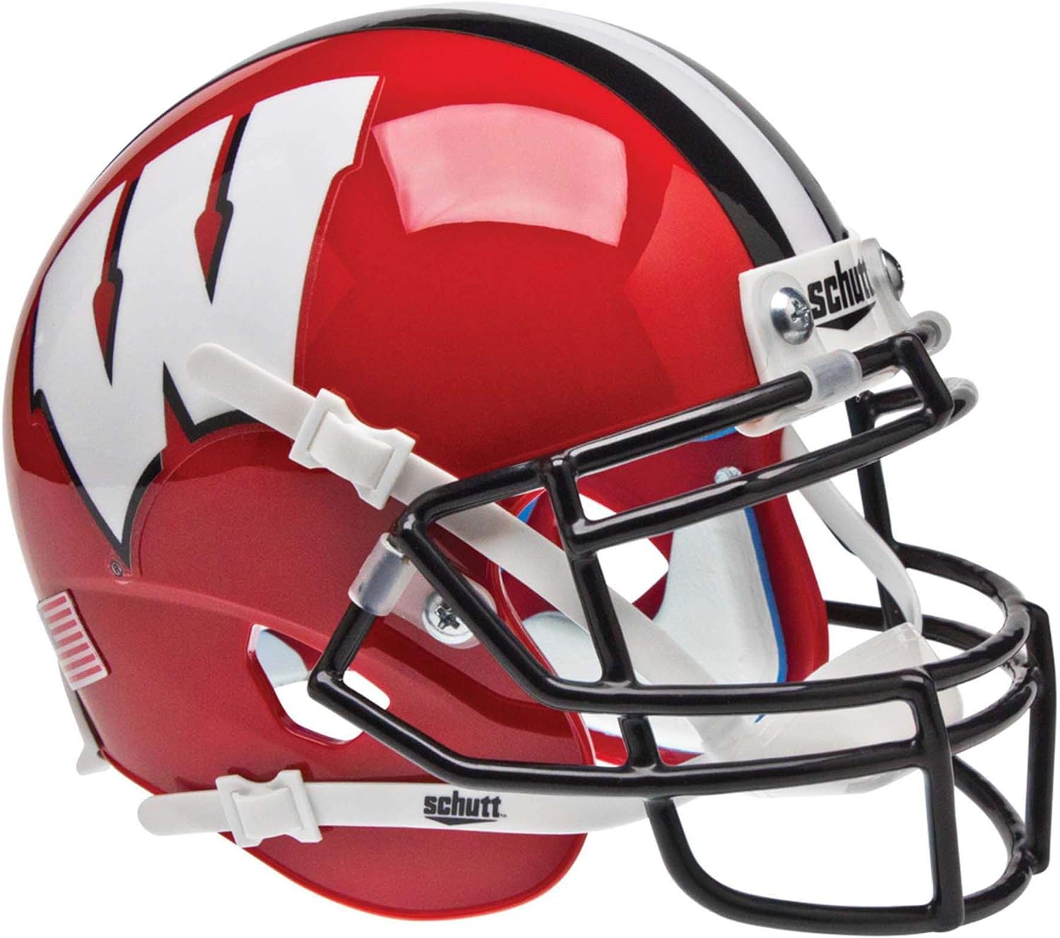 Wisconsin Badgers Schutt Red & Black Stripe Mini Football