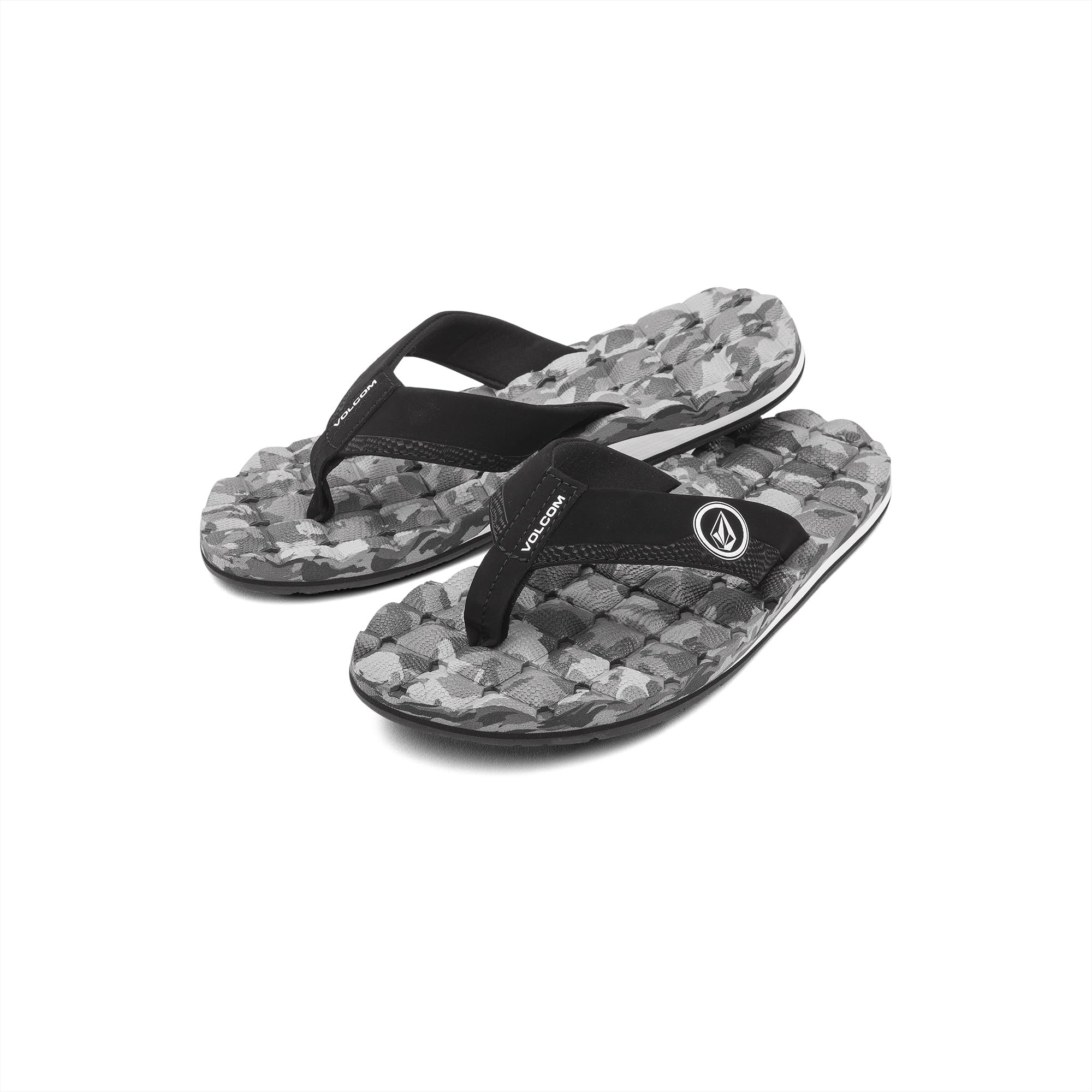 Volcom Vendor Men's Recliner Sandals – Water-Friendly Flip Flops with Recliner Comfort Foam Footbed, Grey Combo, 14 Image