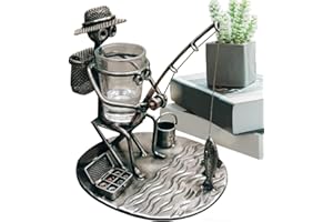 Wine Glass Holder - Metal Non-Slip Funny Fishermen Small Cup Holder, Fishing Rack Companion Desk Decor, For Home Kitchen Apar