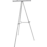 U.S. Art Supply 66" High Classroom Silver Aluminum Flipchart Display Easel and Presentation Stand - Large Adjustable Floor an