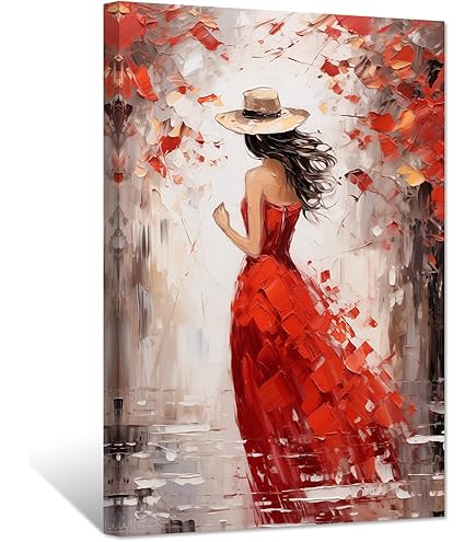 knee length dresses for ladies Parisian Girl in Red Dress main image 0