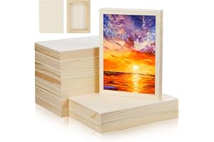 Bercoor 10 Pcs 5x7 Wood Panel Boards, Unfinished Wood Canvas Wooden for Painting, Arts, Pouring Use with Oils, Acrylics