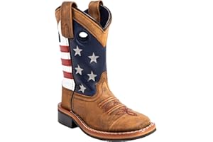 Cody James Boys' USA Flag Western Boot Broad Square Toe - 43880