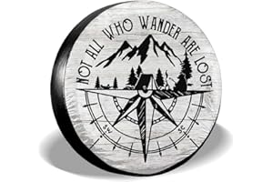 Hitamus Not All Those Who Wander are Lost Spare Tire Cover Universal Fit for Jeep Wrangler Rv SUV Truck Travel Trailer and Many Vehicles 14" 15" 16" 17" Waterproof Dust-Proof Tire Wheel Protector