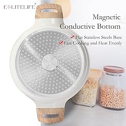 ESLITE LIFE Nonstick Stock Pot with Lid, 7 Quart