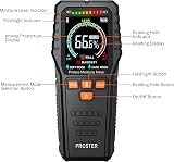 Proster Pinless Moisture Meter with Backlit LCD, 4 Modes, 19mm Depth view 2