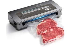 Anybear Vacuum Sealer Machine, 90kPa 120W Wide Seal All-IN-1 Powerful Food Storage, Build-in Cutter | Bags Storage | Digital 