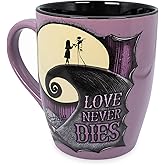 Disney The Nightmare Before Christmas Love Never Dies 25-Ounce Ceramic Mug | BPA-Free Large Coffee Cup For Espresso, Caffeine, Beverages, Home & Kitchen Essentials | Halloween Gifts and Collectibles