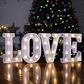 TEHIBIEN LED Marquee Sign Light Up Letters, Battery Powered LED Letter Sign for Night Light, Love Decor