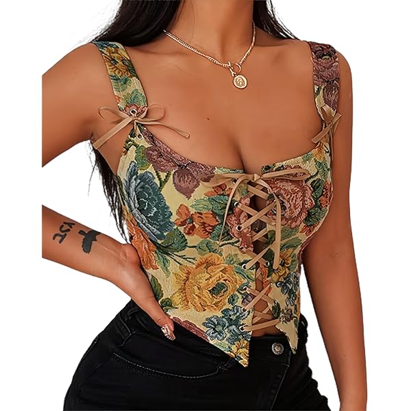Women's Sexy Lace Corset Tops Push Up Bodycon Y2K Bustier