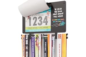 BLAUBECK Medal Hanger Display for Runners, Marathon Medal Holder Display Wall Hanger and Race Bib & Picture Holder with Chalkboard Marker, | Holds up to 36 Medals, 80 Race Bibs