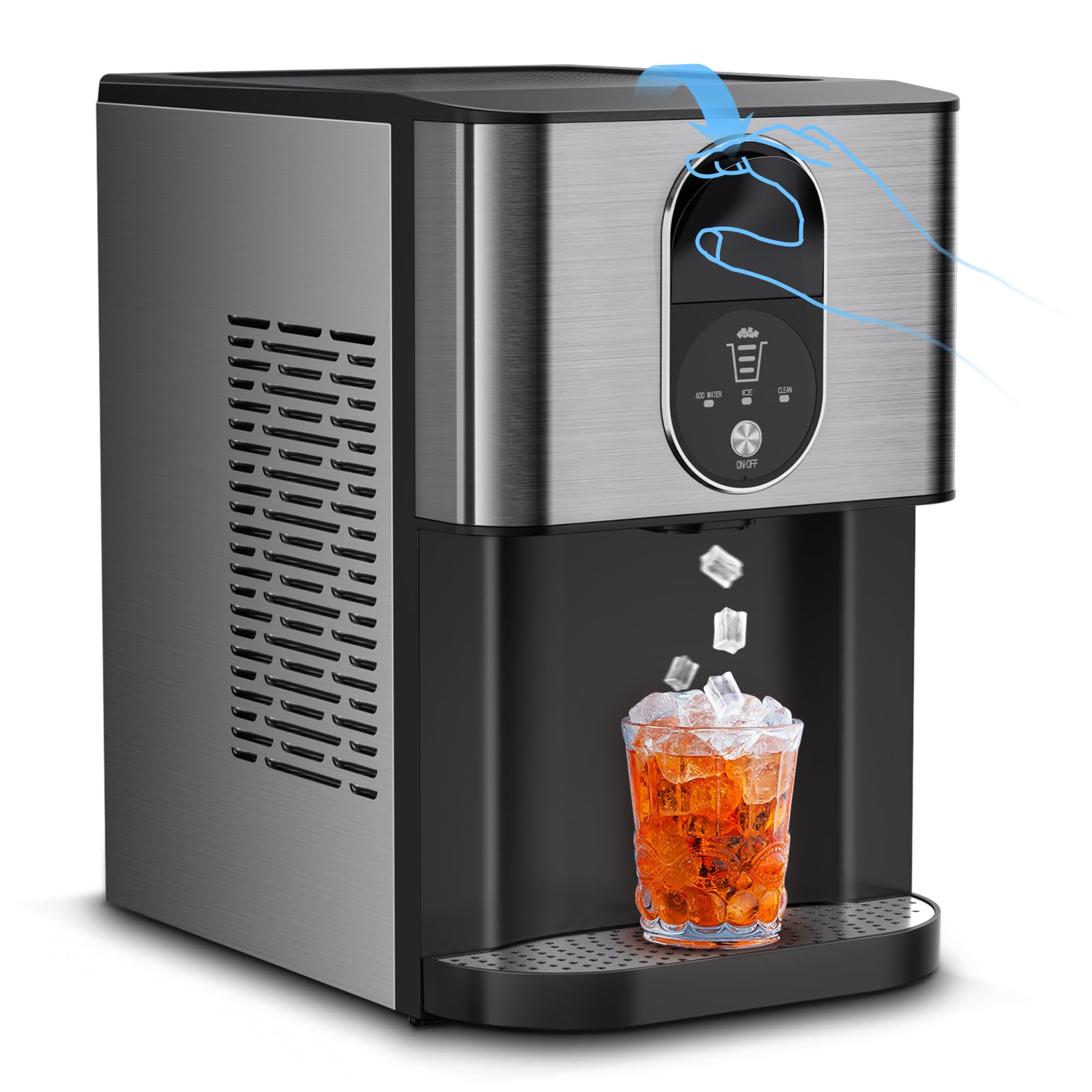 Joy Pebble Nugget Ice Maker Dispenser, Self